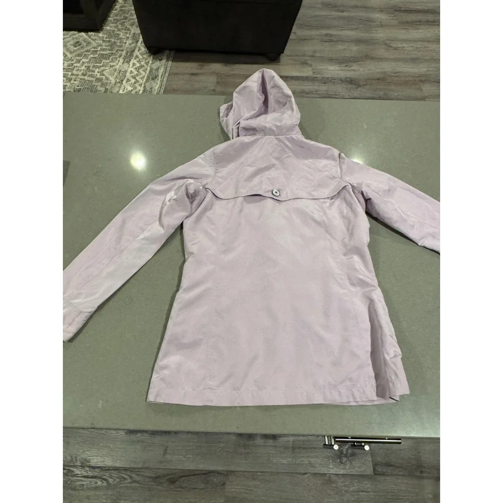 Lands End Kids‎ Girls Lavender Hooded Lightweight Rain Jacket Size L